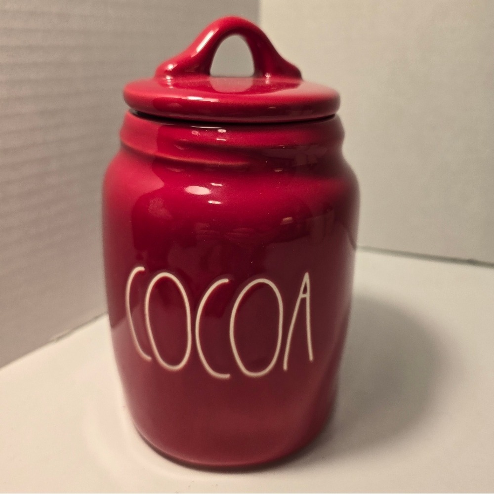 Rae Dunn Red Ceramic Cocoa‎ Jar